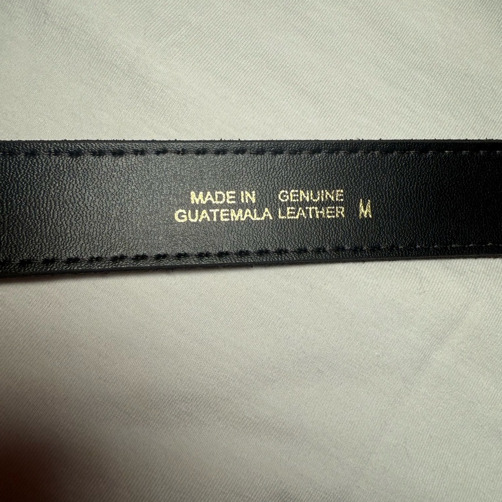 Brown Suede Leather Belt with Antique Gold Buckle - Picture 5 of 6